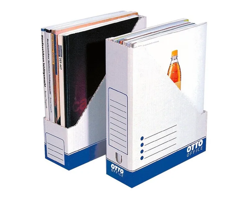 Stehsammler, 10er-Pack, für Format DIN A4, stabile Wellpappe von Otto Office in Blau – Produktfoto