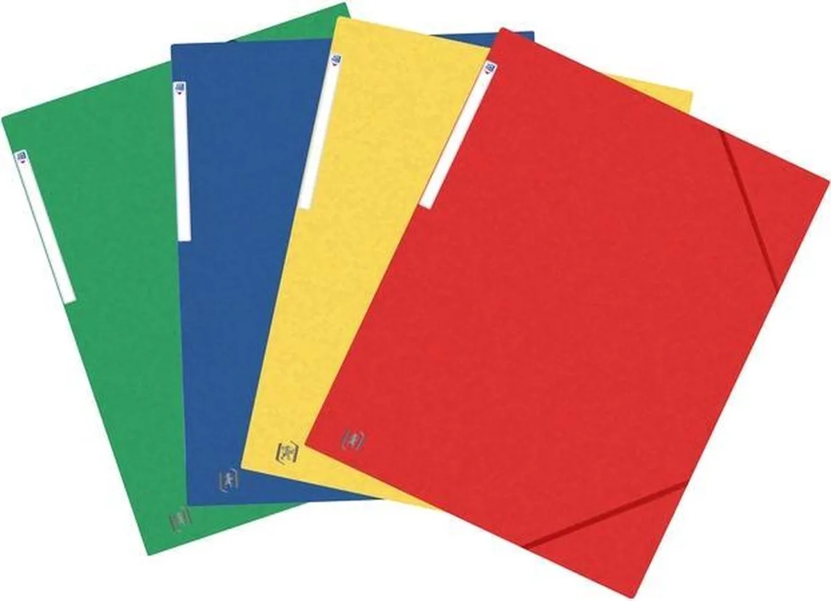 10 Elastomappen A3 - Top File+ karton - 3 kleppen de Oxford en Assorti – photo produit
