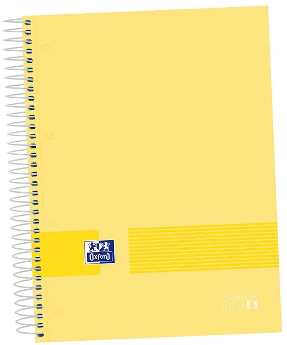 A4+ Notitieboeken Extra Harde Kaft 5x5 120 Vel Pack Van 5 Bandkleuren 5 Eenheden Geel Kinderen de Oxford en Multicolore – photo produit