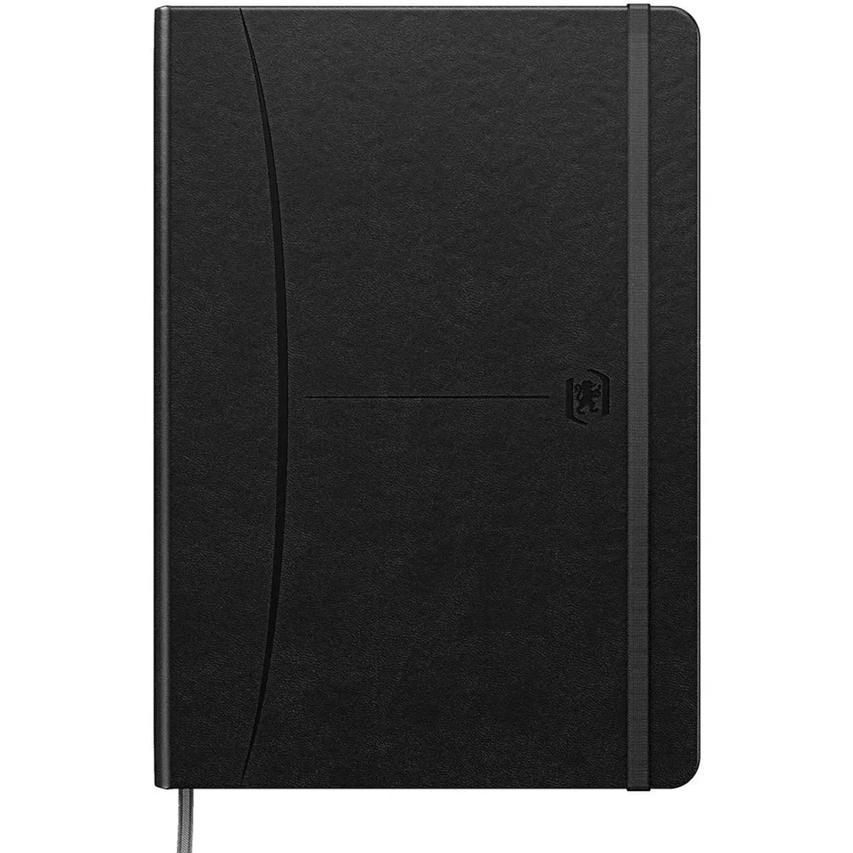 A5 Signature Remote Notitieboek Met Gladde Pagina´s Genaaid Extrald Grijs van Oxford in Zwart – productfoto