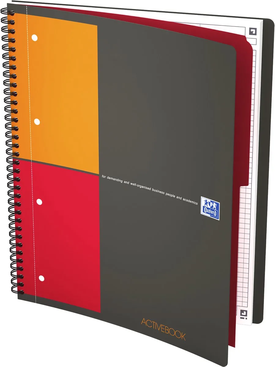Activebook schrijfblok & schrift A4 80 vel van Oxford in Zwart – productfoto