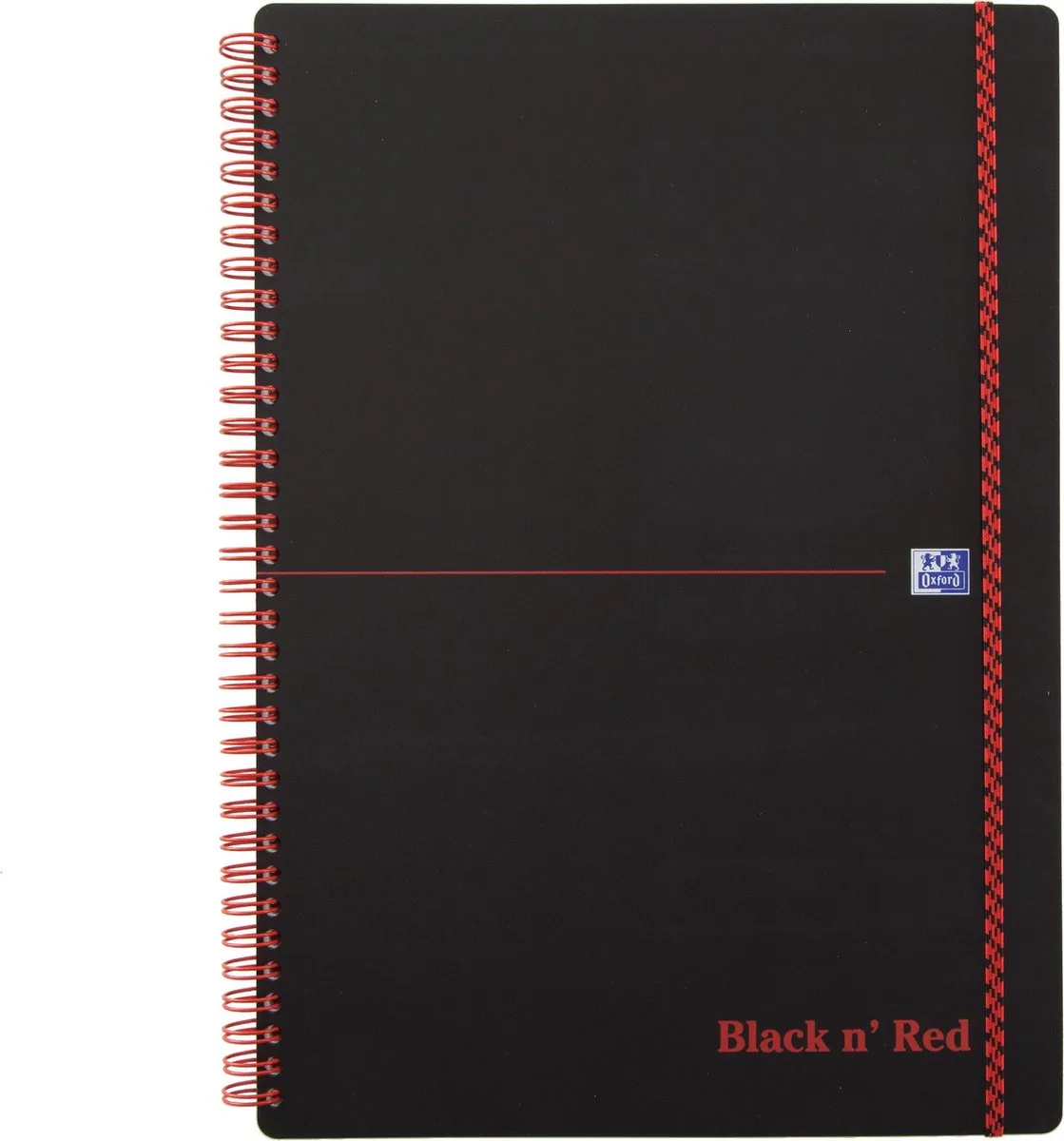 Black n' Red - Notitieboek - A4 - Gelijnd - 90g - Softcover de Oxford en Noir – photo produit