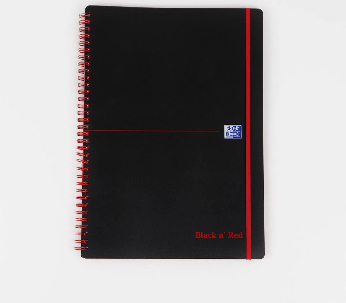 Black n' Red - Notitieboek - A4 - Geruit - 90g - Softcover - Zwart van Oxford in Zwart, Rood – productfoto
