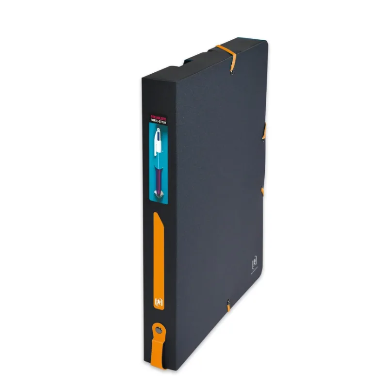 Classeur à Anneaux Nomade For Students A4XL Dos 40mm 4 Anneaux Couverture Polypro Bicolores Noir/Orange de Oxford – photo produit