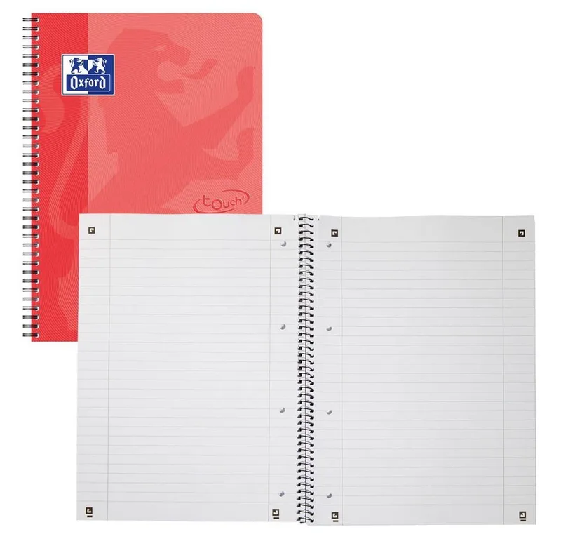 Collegeblock 1 Collegeblock koralle TOUCH Lin. 27 (liniert) mit Spiralbindung A4+ van Oxford – productfoto