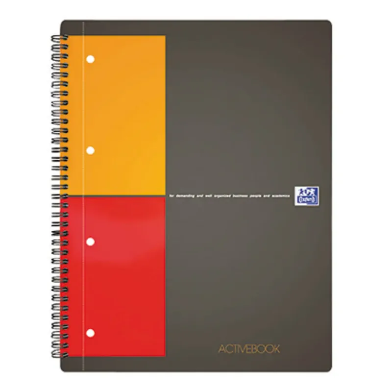 Collegeblock 100104329 Grau, Orange, Rot DIN A4+ kariert Anzahl der Blätter: 80 von Oxford – Produktfoto