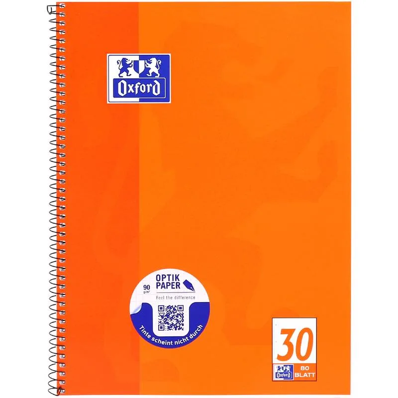 Collegeblock A4+ 220 x 295 mm 80 Bl. Blanko von Oxford – Produktfoto