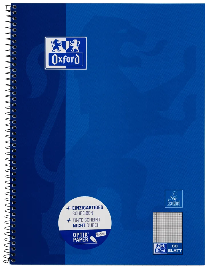 Collegeblock, DIN A4+, kariert, 80 Blatt, Rand links by Oxford – product photo