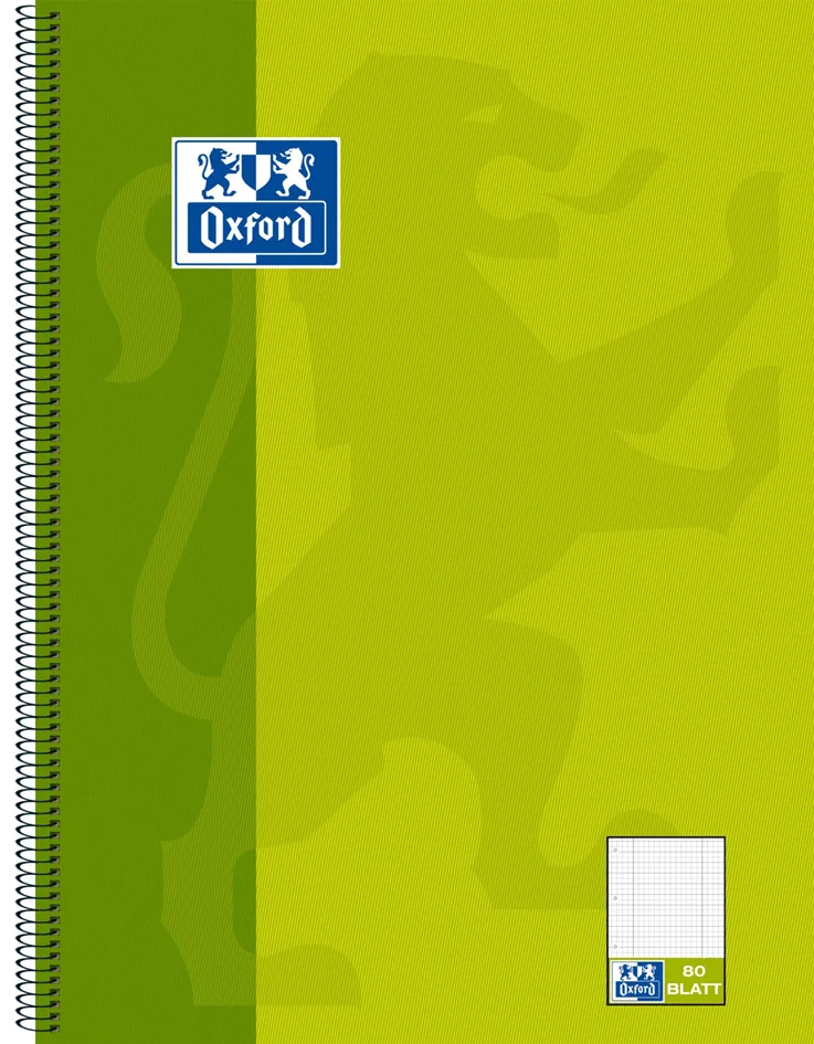 Collegeblock , KarLi, , DIN A4+, grün, 80 Blatt van Oxford – productfoto