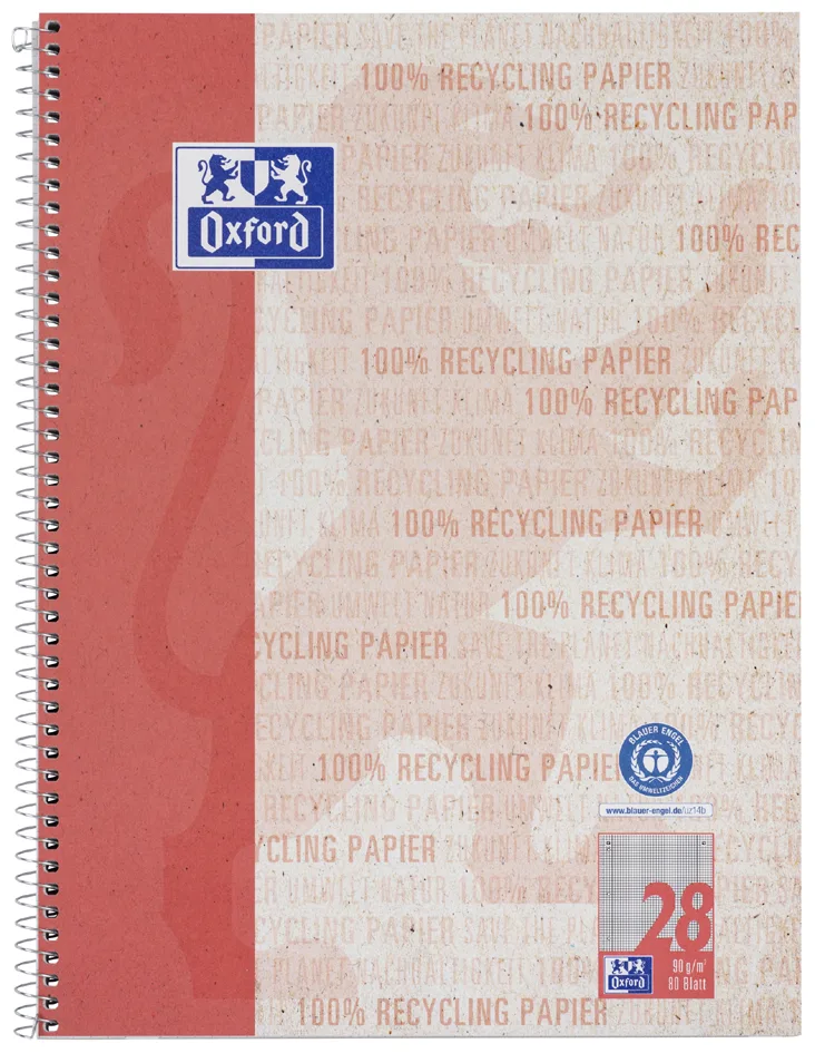 Collegeblock , Recycling, , DIN A4+, 80 Blatt, kariert de Oxford – photo produit