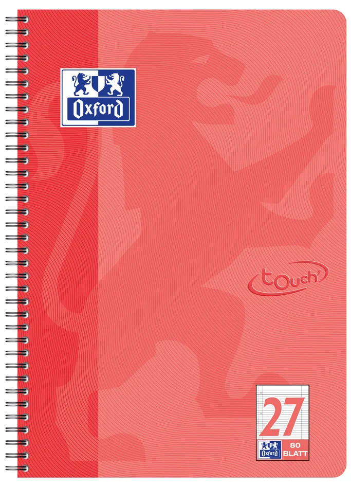 Collegeblock Touch, A4+, kariert, 80 Bl., sonnengelb van Oxford – productfoto