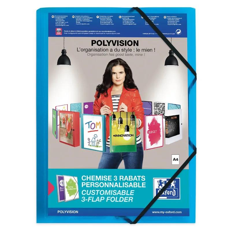 Elastomap oxford polyvision a4 incl insteektas bl | 12 stuks von Oxford – Produktfoto
