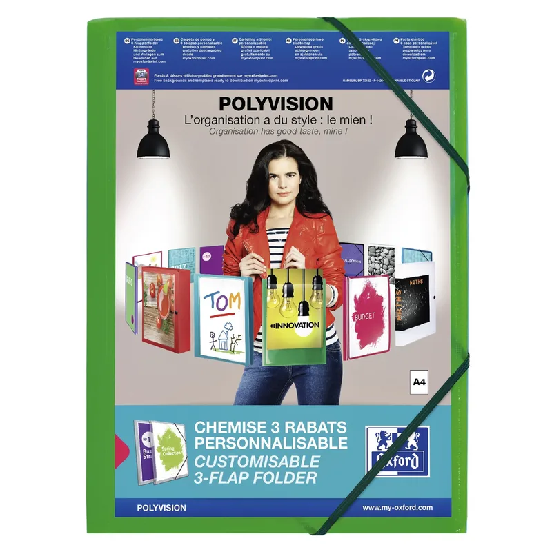 Elastomap oxford polyvision a4 incl insteektas gn | 12 stuks by Oxford – product photo