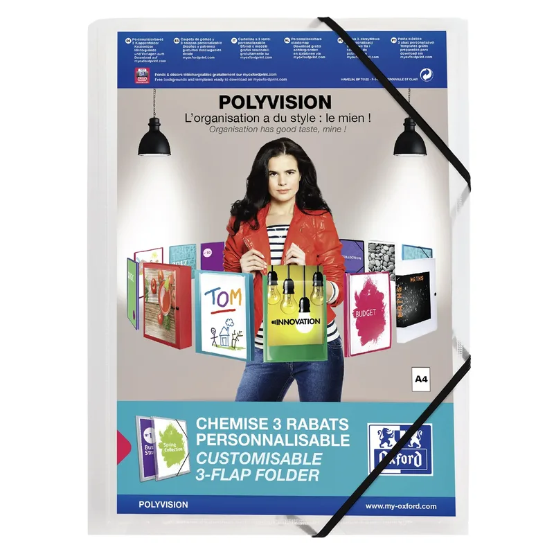 Elastomap oxford polyvision a4 incl insteektas tr | 12 stuks de Oxford – photo produit