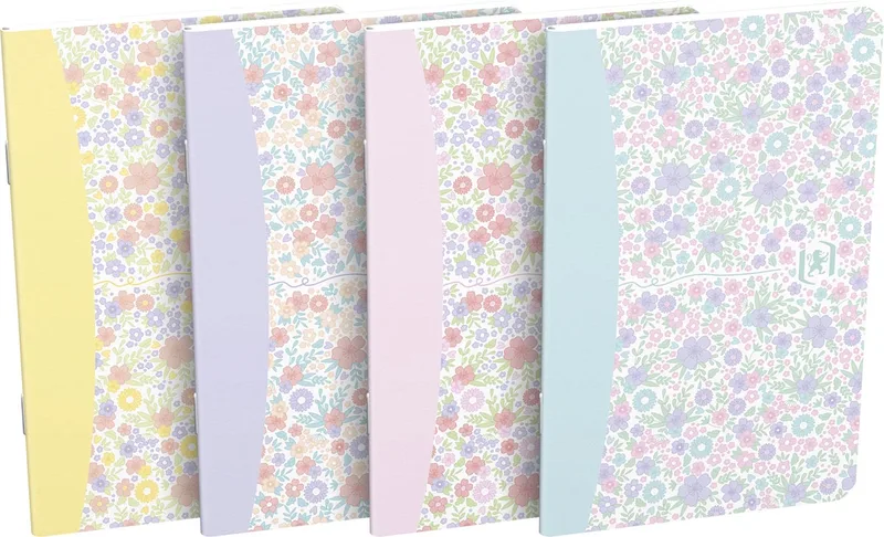 Floral softcover notitieblok, ft 9 x 14 cm, 30 vel, gelijnd, 4 geassorteerde designs van Oxford – productfoto