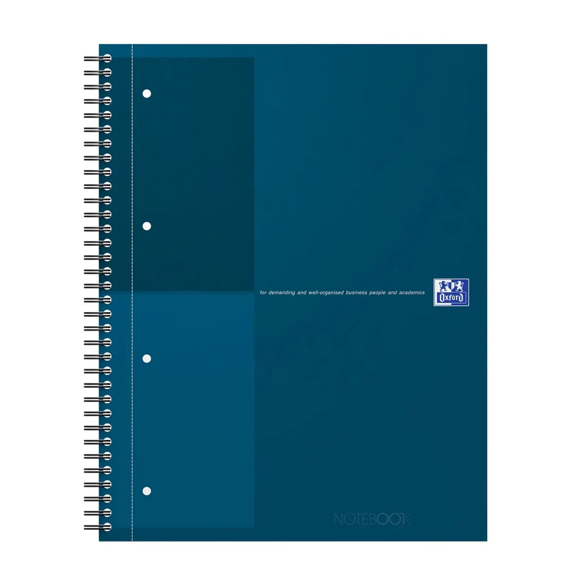 International notebook A4+ gelijnd 4 gaats 80 vel stevige kartonnen kaft 30 jaar von Oxford in Petrol – Produktfoto