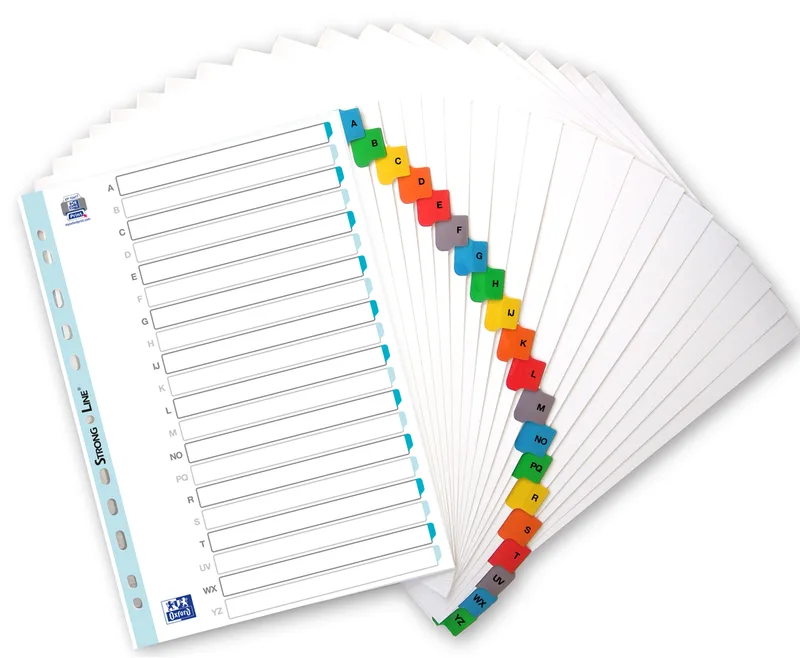Mylarkarton-Register, A-Z, ohne , ST, /, SCH, , 20-teilig van Oxford – productfoto