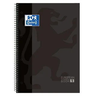 Notitieboek Oxford Classic Europeanbook A4+ 4-gaats ruit 160pag zwart by Oxford – product photo 1 of 3