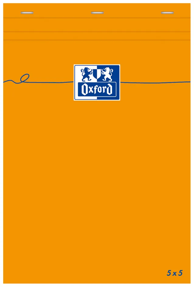 Notizblock, 85 x 120 mm, kariert, 80 Blatt, orange von Oxford – Produktfoto