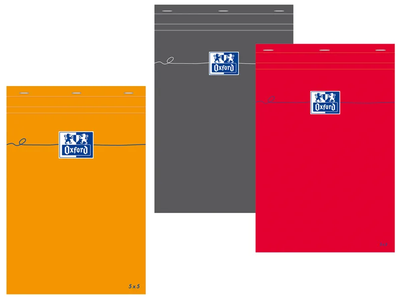 Notizblock, DIN A5, kariert, 80 Blatt, orange van Oxford – productfoto
