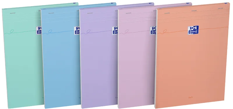 Notizblock Smart, DIN A4, kariert, 80 Blatt, Pastell by Oxford – product photo