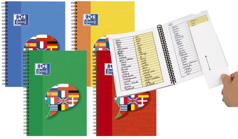 Notizblock Vokabel-Coach Optik Paper 90 g/qm A5 rechte Spalte gelb 48 Blatt(T) by Oxford – product photo