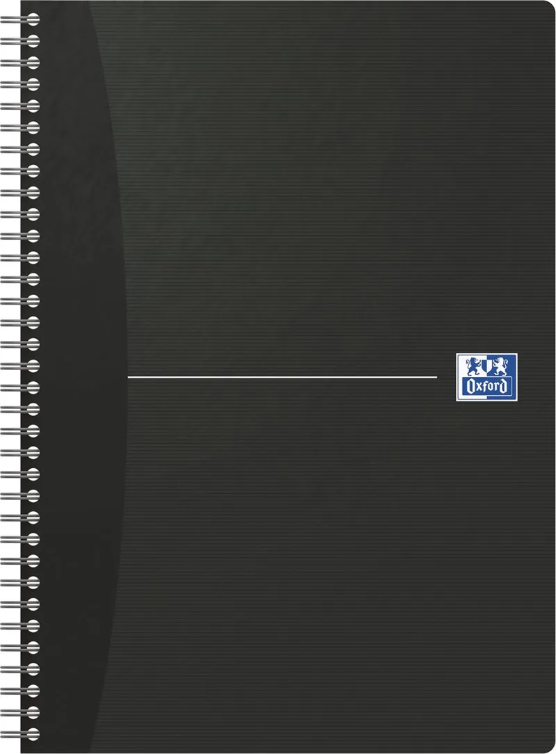 Office Essentials spiraalschrift, 180 bladzijden, ft A4, geruit 5 mm, zwart de Oxford – photo produit