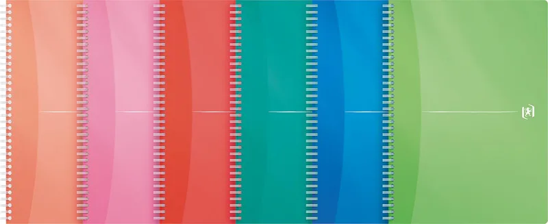 Office My Colours spiraalschrift, 180 bladzijden, ft A4, geruit 5 mm, geassorteerde kleuren by Oxford – product photo