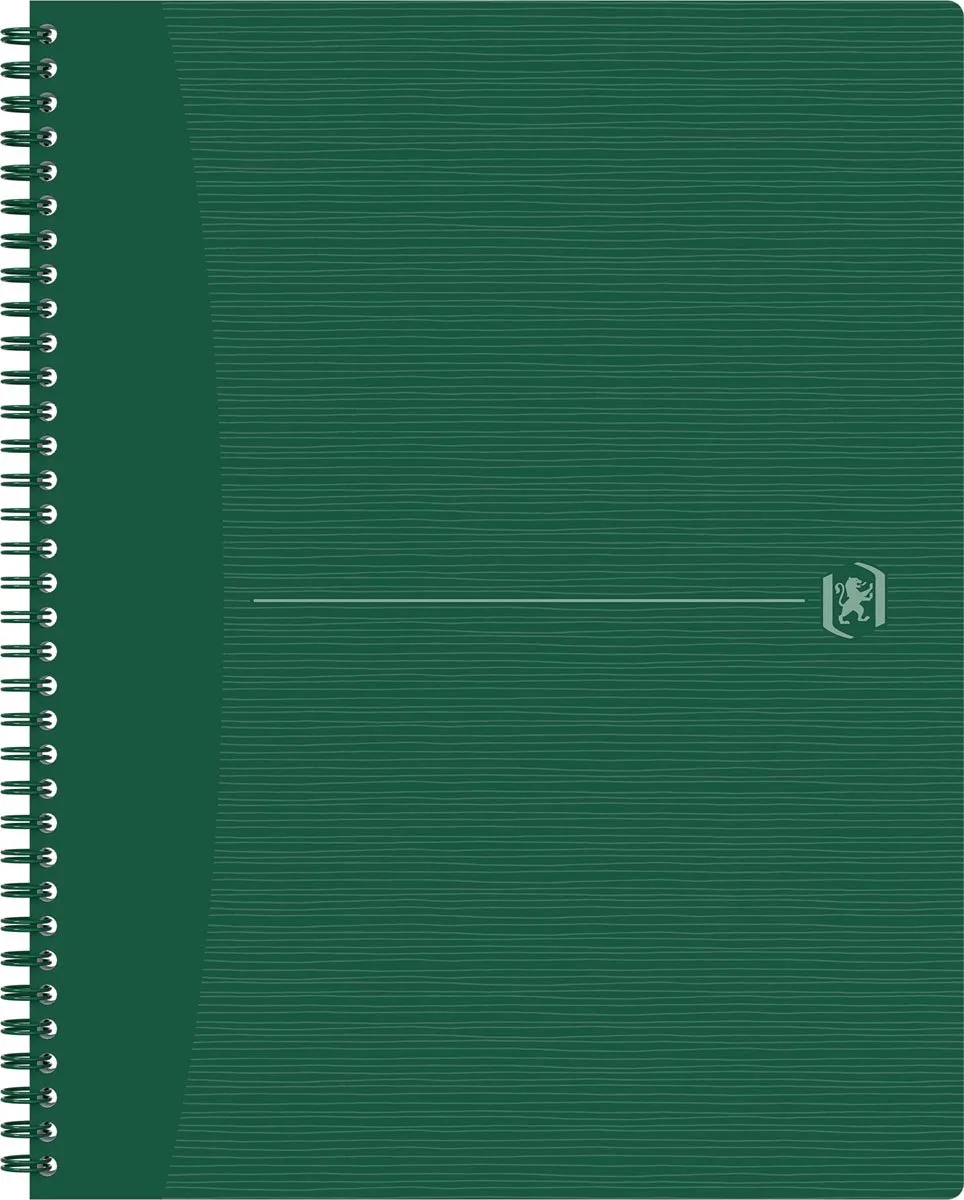 Origin spiraalschrift, ft A4+, 140 bladzijden, geruit 5 mm, groen 5 stuks van Oxford in Karton – productfoto