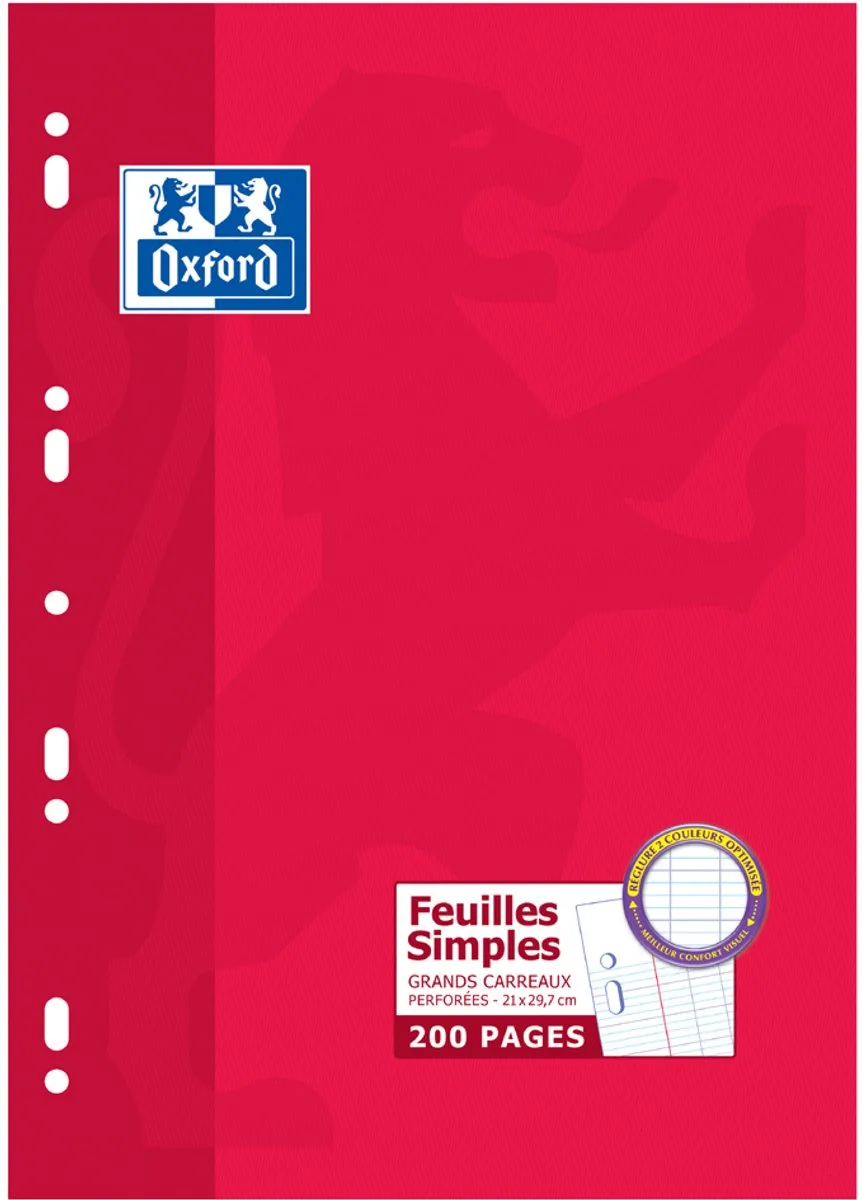Oxford 100105679 schrijfblok & schrift A4 van Oxford in Rood – productfoto
