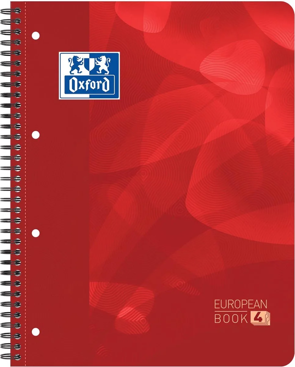 Projectboek Oxford School A4+ 4-gaats ruit 5mm 120vel | 5 stuks von Oxford in Rot – Produktfoto