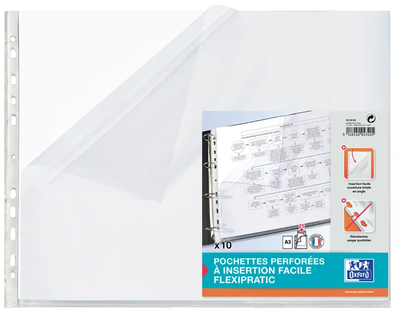 Prospekthülle, DIN A3 quer, PP, glasklar by Oxford – product photo
