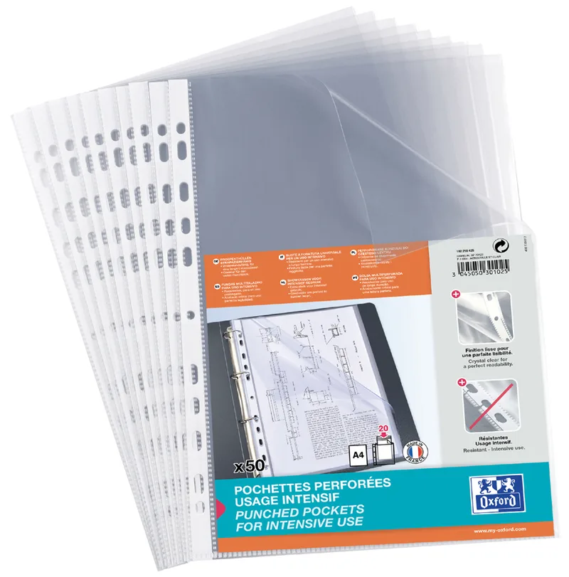 Prospekthülle Standard, DIN A4, PP, 0,09 mm, glasklar by Oxford – product photo