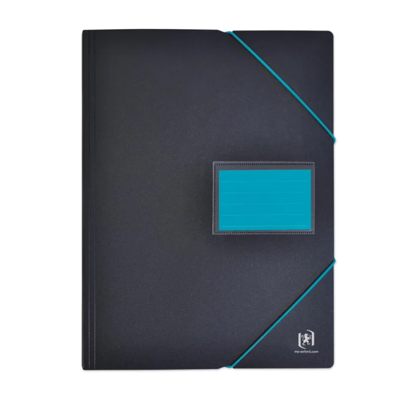 Protège-Documents Students A4 120 vues / 60 Pochettes Couverture Polypro Bicolore Noir/Bleu de Oxford – photo produit