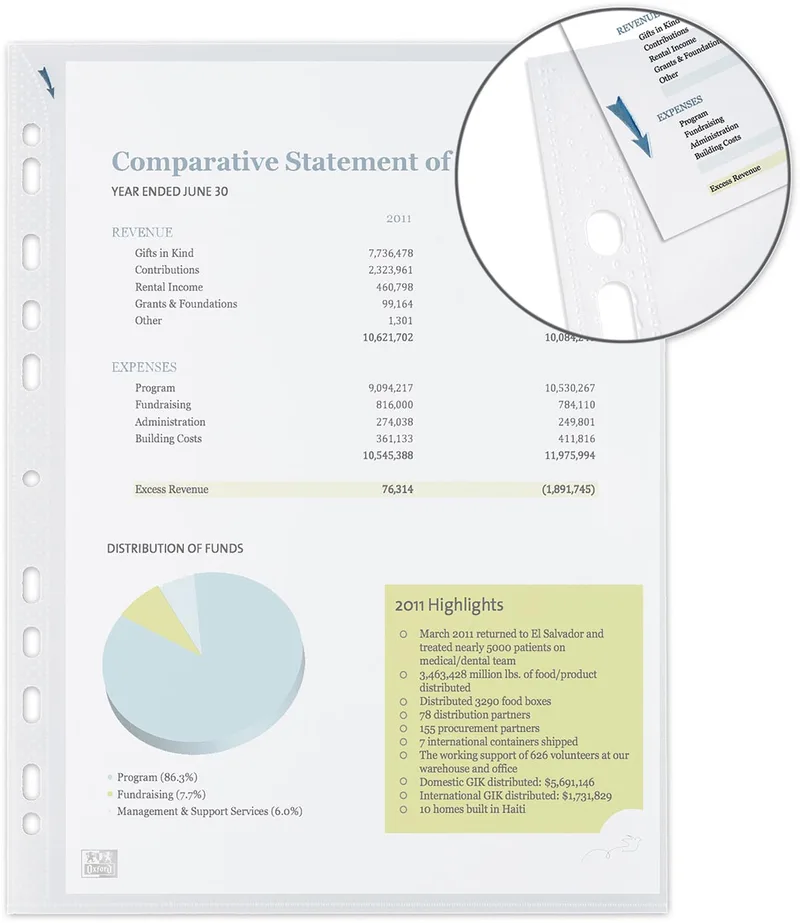 Quick'in showtas, A4, uit glasheldere PP, 11-gaatsperforatie, 70 micron, doos van 100 stuks by Oxford – product photo