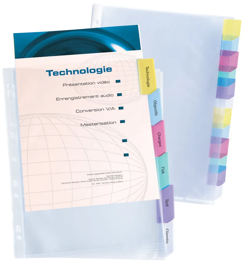 Register-Prospekthülle, A4+,aus PP, 12-teilig,farblos by Oxford – product photo