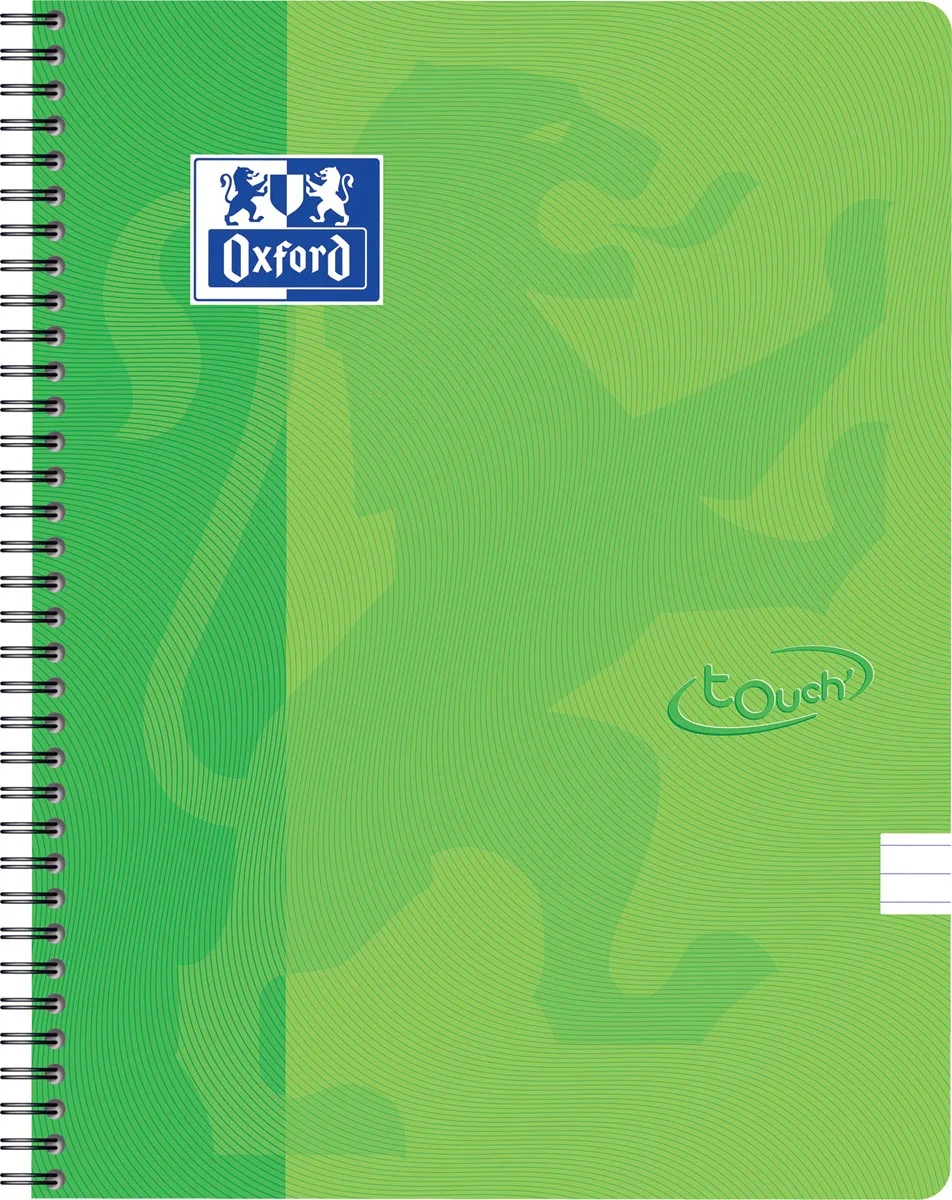 School Touch spiraalblok, ft A4, 140 bladzijden, gelijnd, groen (lime) de Oxford – photo produit