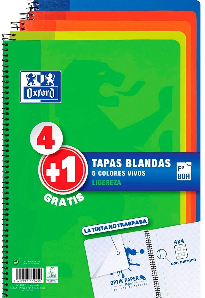 Schrift Oxford 80 Lakens Din A4 (5 Stuks) von Oxford in Mehrfarbig – Produktfoto