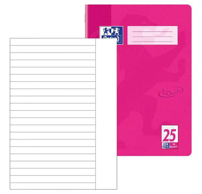 Schulheft 1 Schulheft Lin. 25 (liniert) 16 Blatt mit weißen Rand A4 pink von Oxford – Produktfoto