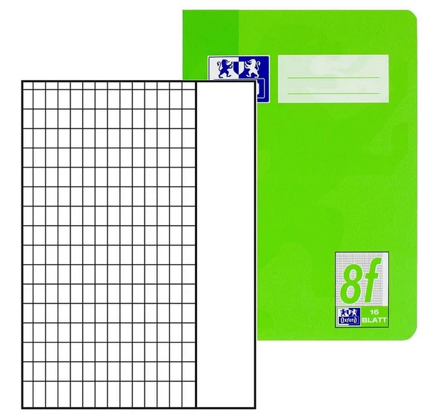 Schulheft 1 Schulheft Lin. 8f (rautiert) 16 Blatt mit Außenrand A5 hellgrün
