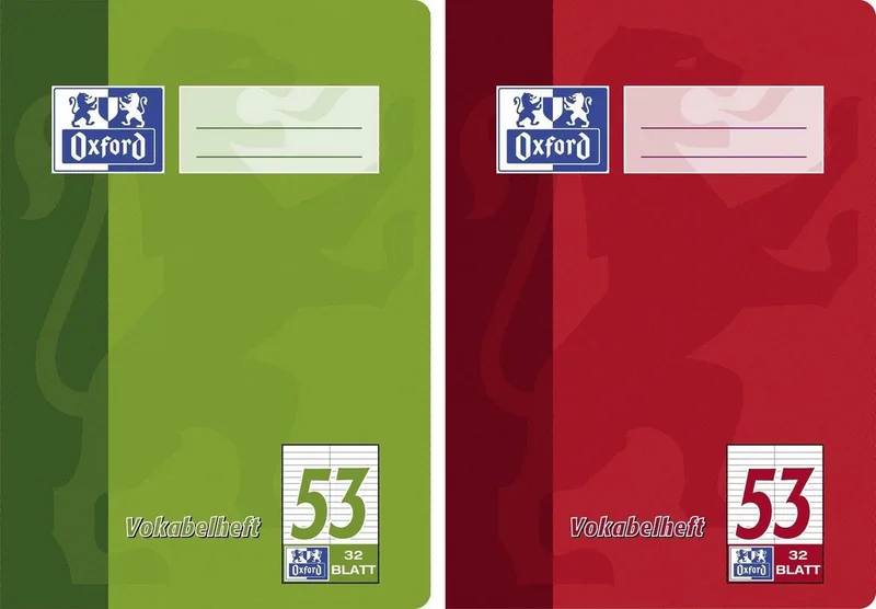 Schulheft 2-Spalten Lineatur 53 liniert DIN A5 ohne Rand, 32 Blatt de Oxford – photo produit
