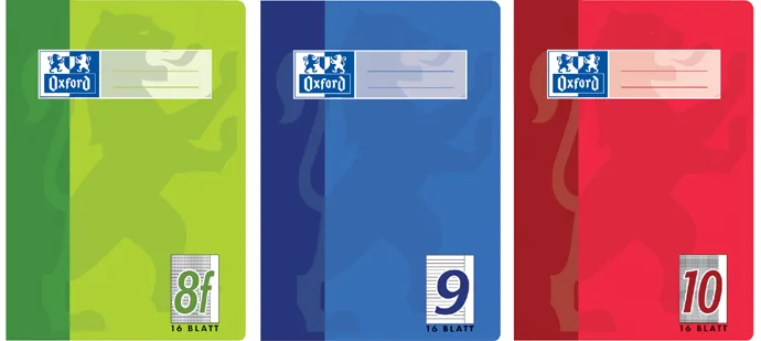Schulheft, DIN A5, Lineatur 9 / liniert, 16 Blatt von Oxford – Produktfoto
