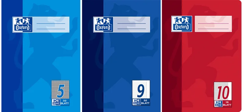 Schulheft, DIN A5, Lineatur 9 / liniert, 32 Blatt von Oxford – Produktfoto