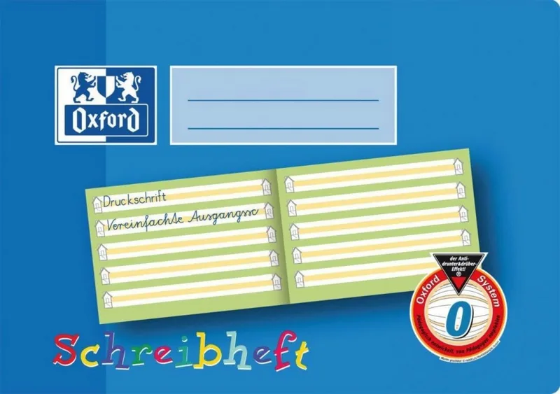 Schulheft Oxford Anfängerheft A5 quer Lin0 – 16 Blatt, blau de Oxford – photo produit