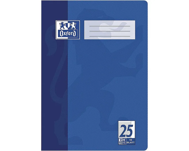 Schulheft A4 16 Pag. liniert met Rand R 15Stk van Oxford in Blauw, Wit – productfoto