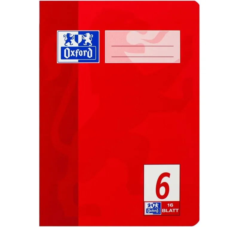 Schulheft Schulheft Lineatur 6 blanko DIN A5 ohne Rand, 16 Blatt by Oxford – product photo