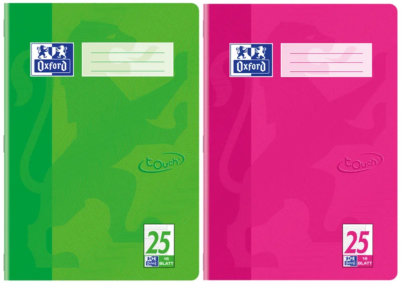 Schulheft , Touch, , DIN A4, Lineatur 28, rosa van Oxford – productfoto