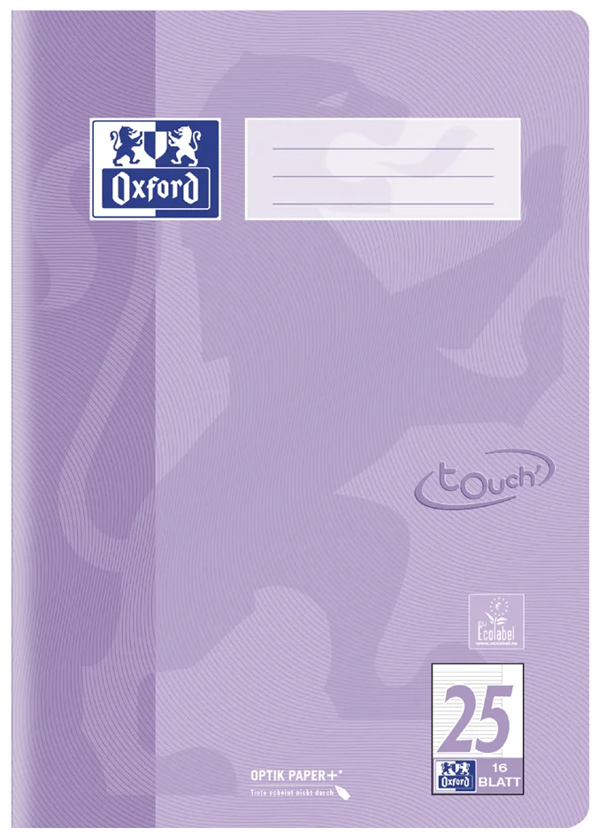 Schulheft Touch Pastell, DIN A4, Lineatur 25, flieder de Oxford – photo produit