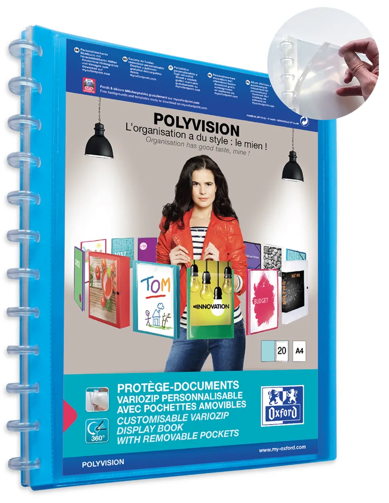 Sichtbuch Vario-Zipp POLYVISION, blau från Oxford – produktbild