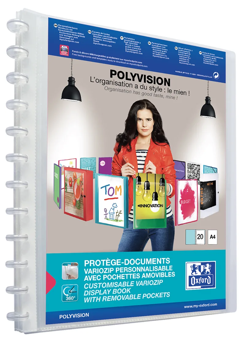 Sichtbuch Vario-Zipp POLYVISION, farblos transparent von Oxford – Produktfoto